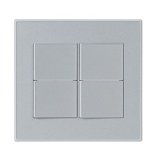 TILINS 4孔開關面板 2孔用 白銀色, 1個