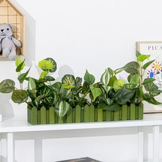 플라워트리 조화 녹색식물 장식 울타리 화분 세트 63cm, 달개비 그린 울타리, 1세트