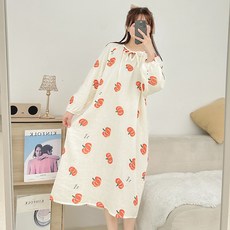 코코드림 여성용 귀여운 패턴 고급소재 롱원피스 편한 잠옷 홈웨어 BNN966