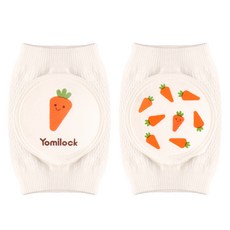 Yomilock 蔬果印花學步護膝組 左腳款+右腳款, 胡蘿蔔款, 1組