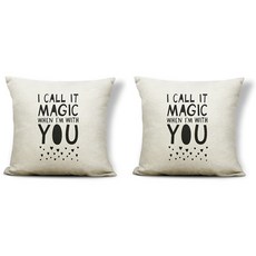 블랙 텍스트 아트 홈 거실 인테리어 쇼파 쿠션 커버 2p