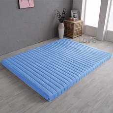BEDNET FURNITURE 三折式床墊 + 超細纖維床包組, 藍色, 7cm