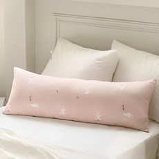 Shez Home 純棉直筒長抱枕 (含枕芯) - 小步舞曲貓 粉色, 粉色貓咪款