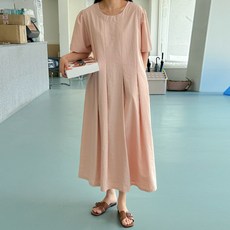 Bori Mam 皺褶沙沙感長版孕婦洋裝 a947