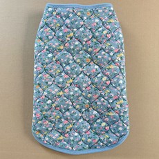 PET BOS 狗狗冬季復古奶奶風鋪棉醃泡菜背心, 藍色, 1個