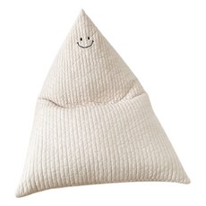 와다다샵 100수 누빔 스마일 쇼파 쿠션, 아이보리