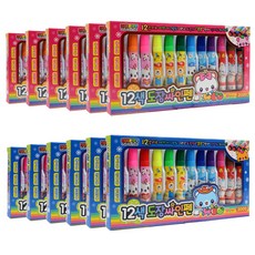 12色彩色筆 2款*6入, 粉色, 藍色, 1組