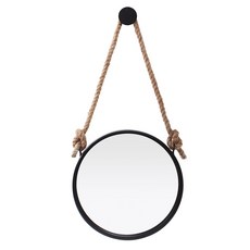 復古背帶牆鏡 40 cm, 黑色的