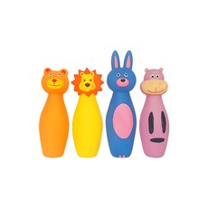 Bluemato 寵物動物保齡球瓶乳膠啾啾玩具 DTL002, 隨機出貨, 4個