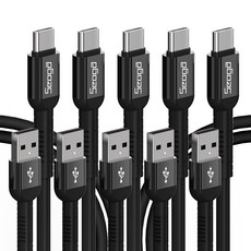 서가 메탈 고강도 C타입 고속충전 케이블, 1.5m, 블랙, 5개 1.5m, 블랙, 5개