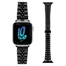 유스픽 애플워치 미들라인 메탈 스트랩, 블랙