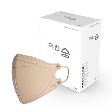 어린숨 엣지 1회용 부직포 새부리형 소형 컬러마스크, 베이지, 1개, 30개입