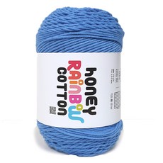 니뜨 허니 레인보우 코튼 뜨개실 100g, 1개, 348블루베리