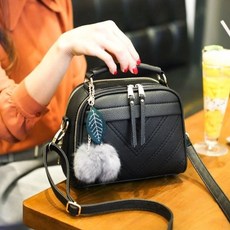 donnashop 女款斜背包 Sc-41587, 黑色