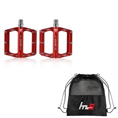 KOOF 自行車踏板 2p + 專用袋套組 CYYP-142-2PU, 紅色（踏板）, 1套