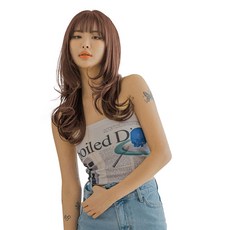 가발나라 여성용 반가발 허쉬컷 C컬펌, 1개, 레드브라운