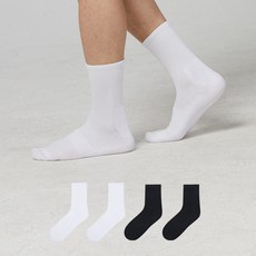 Actifit 高級無縫運動中筒襪4雙組, 1套, 白色, 白色, 黑色, 黑色