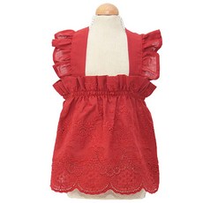 마켓에이 반려동물 프리펫 자수펀칭 원피스, 레드, 1개