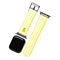 iRUDA 플라워체리 애플워치 스트랩 38 / 40 / 41 mm, 옐로우플라워