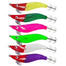 로얄피쉬 플래쉬 쉬림프 에기 루어 6종 세트 2.2호, 혼합색상, 8g, 1세트