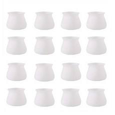 데일리리빙 실리콘 바닥보호 원형 의자 발커버 16p, 백색