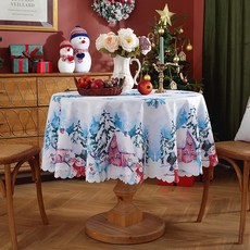 아티홈 원형 패턴 크리스마스 식탁보, TYPE 04, 150cm