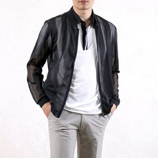 남성용 KX129 매쉬 스트라이프 초경량 골프 바람막이