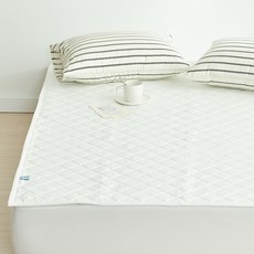 아임베딩 메리 부드럽고 먼지없는 냉감 침대패드, 화이트