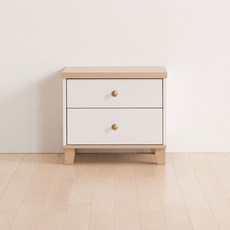 장인가구 미호 협탁 방문설치, 화이트 + 오크