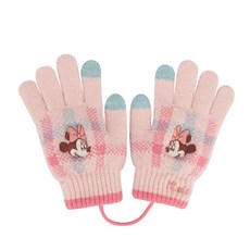 WINGHOUSE 女童米妮圖案格紋觸控手套