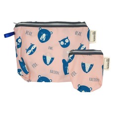 베베슈에뜨 유아용 방수 약 + 도시락 파우치 세트, 애니멀소동