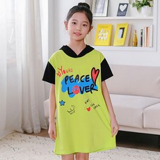 jackid 女童透氣和平愛好者連帽長版T恤