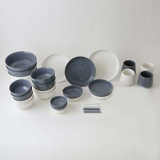 ERATO Mono 4人家用餐具組 39入 T-97A90, 1組, 餐具 31p, 白色, 灰色