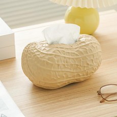Mirnoa 花生造型陶瓷裝飾面紙盒 MMM3416, 單一顏色, 1個