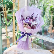 ASPASIA Petal 混合玫瑰永生花花束, 紫色