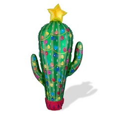 Wow Party Korea 超級造型聖誕仙人掌鋁箔氣球, 混合色, 3個