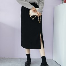 빅걸스토리 여성용 빅사이즈 토토 밴딩 앞트임 롱 스커트