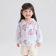 JOYMULTI Light Cool兒童網眼白色防風外套