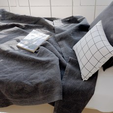 마일드 순면 피그먼트 누빔 스프레드, 차콜