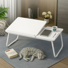 GAGU FEELING 折疊式床上邊桌, 白色白色