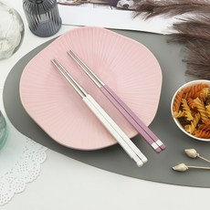 Bogen Solen方形餐具筷子2件組, 1套, 筷子2款, 白色, 藕色