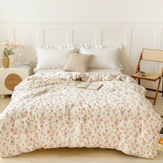 夢之語 韓版石墨烯針織蕾絲雲朵被, 巴黎橙花