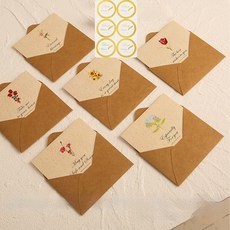 Anine 花卉問候祝賀感謝卡片組, 混合顏色, 6套