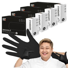 BRICKGLO 標準丁腈手套 100入, 黑色, M, 4盒
