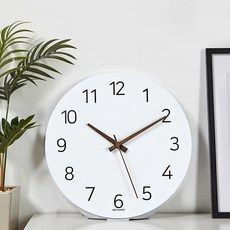 핫클락 300파이 플랫 메탈 라운드 무소음 벽시계, 화이트