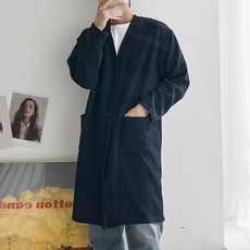 PLAYS 男士開襟口袋鈕扣長版針織外套