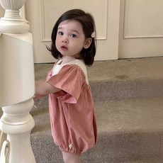 스타도어 유아용 내추럴 카라 코튼 반팔 바디수트
