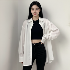 marketpia 女款Oversize罩衫襯衫