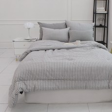 Beau Monde 韓國製造 30支棉 紗染 四季被套組 小格紋