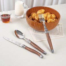 장듀보 라귀올 디너 스푼 + 포크 + 나이프 세트, 브라운, 1세트